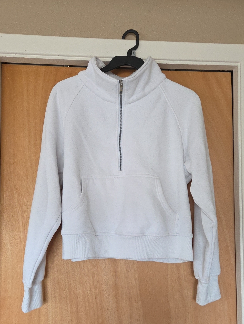 Women’s White Half-Zip Pullover Sweatshirt